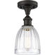 Ballston Brookfield 1 Light 6 inch Oil Rubbed Bronze Semi-Flush Mount Ceiling Light in Clear Glass, Ballston