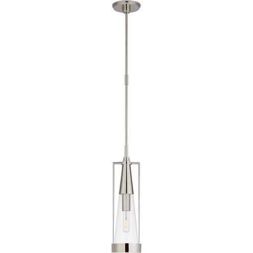 Thomas O'Brien Calix 1 Light 5.75 inch Polished Nickel Pendant Ceiling Light in Clear Glass, Small