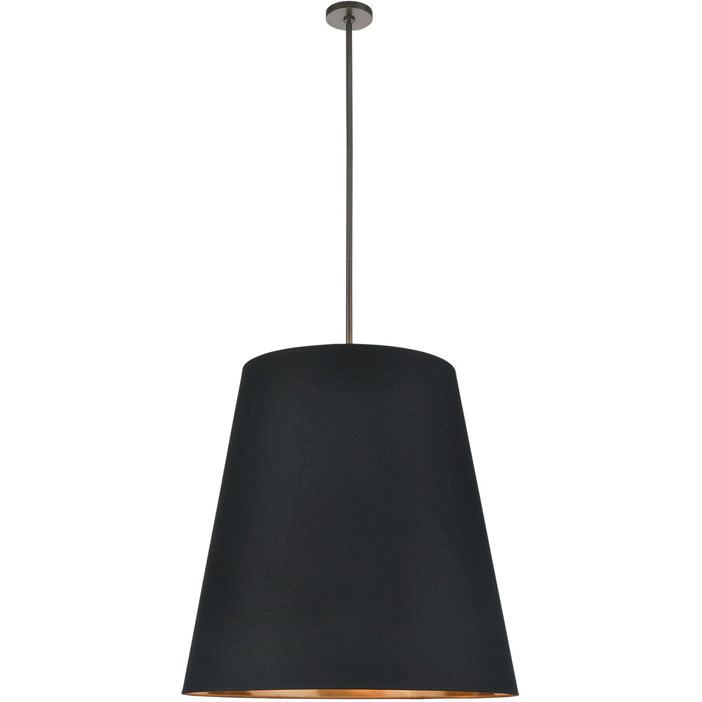 Calor Pendant Ceiling Light in Black Linen With Gold Parchment and Urban Bronze