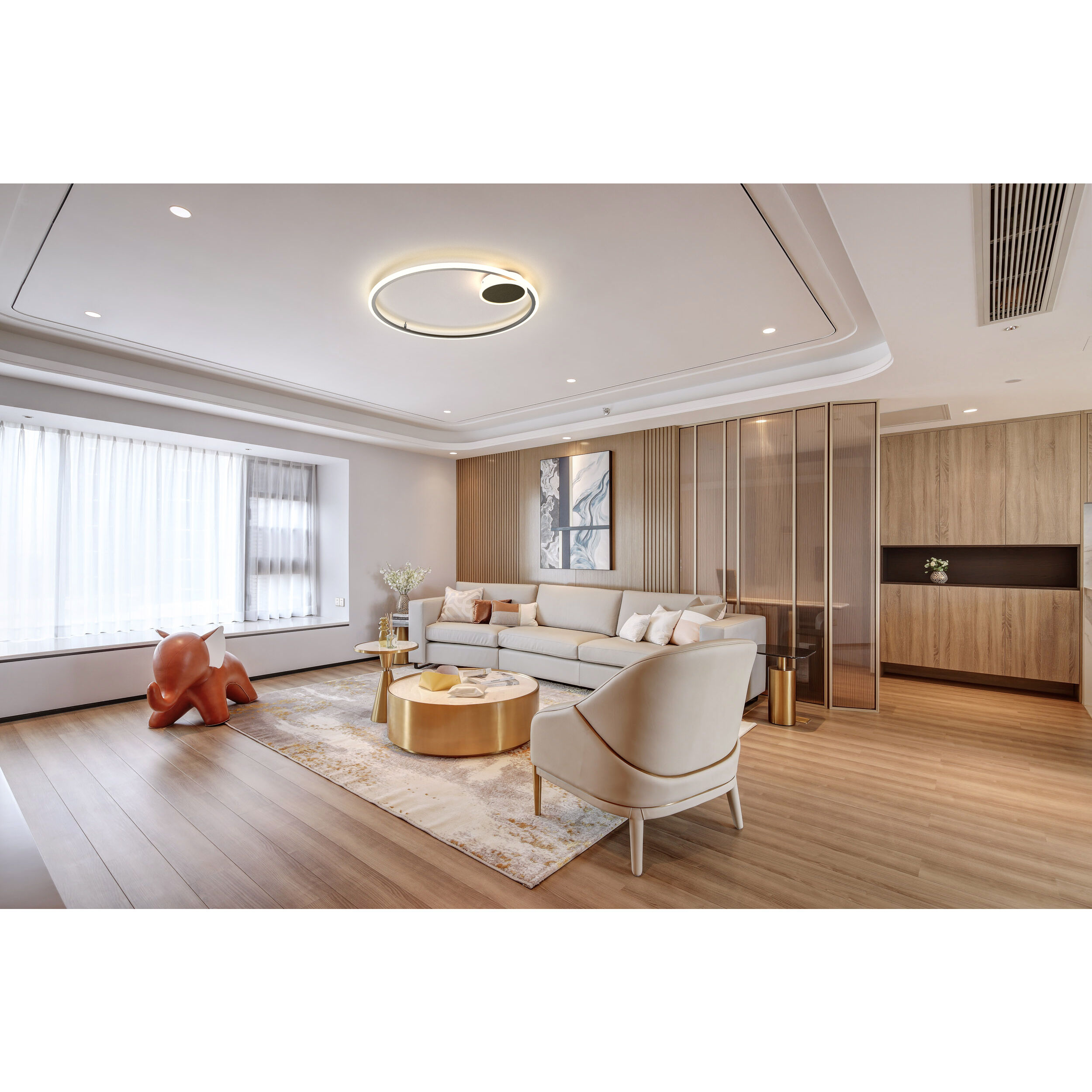 Miracle LED 17.7 inch Satin Dark Gray Semi-Flush Mount Ceiling Light