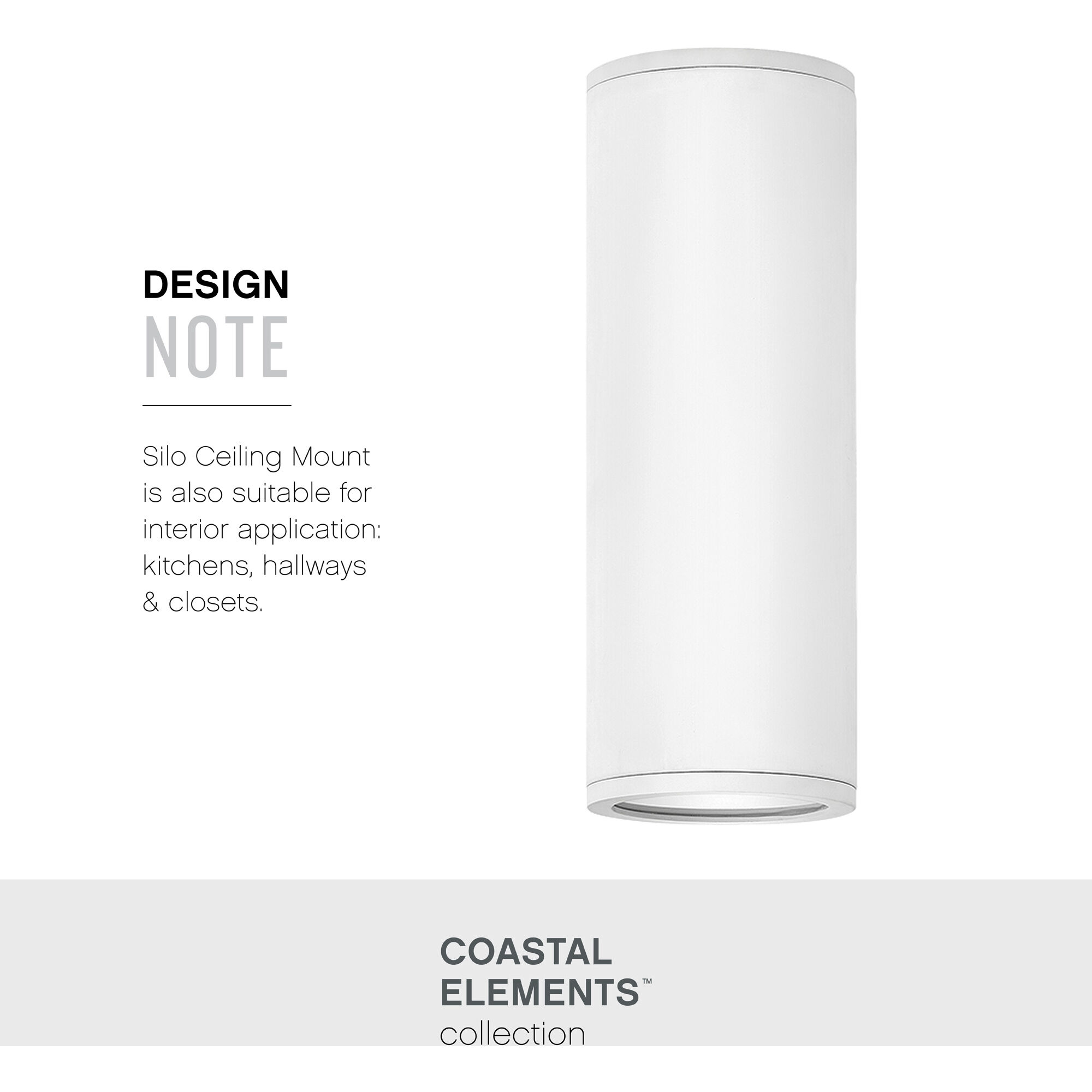 Coastal Elements Silo LED 12 inch Satin White Outdoor Wall Mount Lantern, Up/Down Light