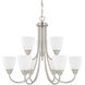 Trenton 9 Light 28 inch Brushed Nickel Chandelier Ceiling Light