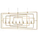 Metro 8 Light 54 inch Contemporary Gold Leaf Chandelier Ceiling Light