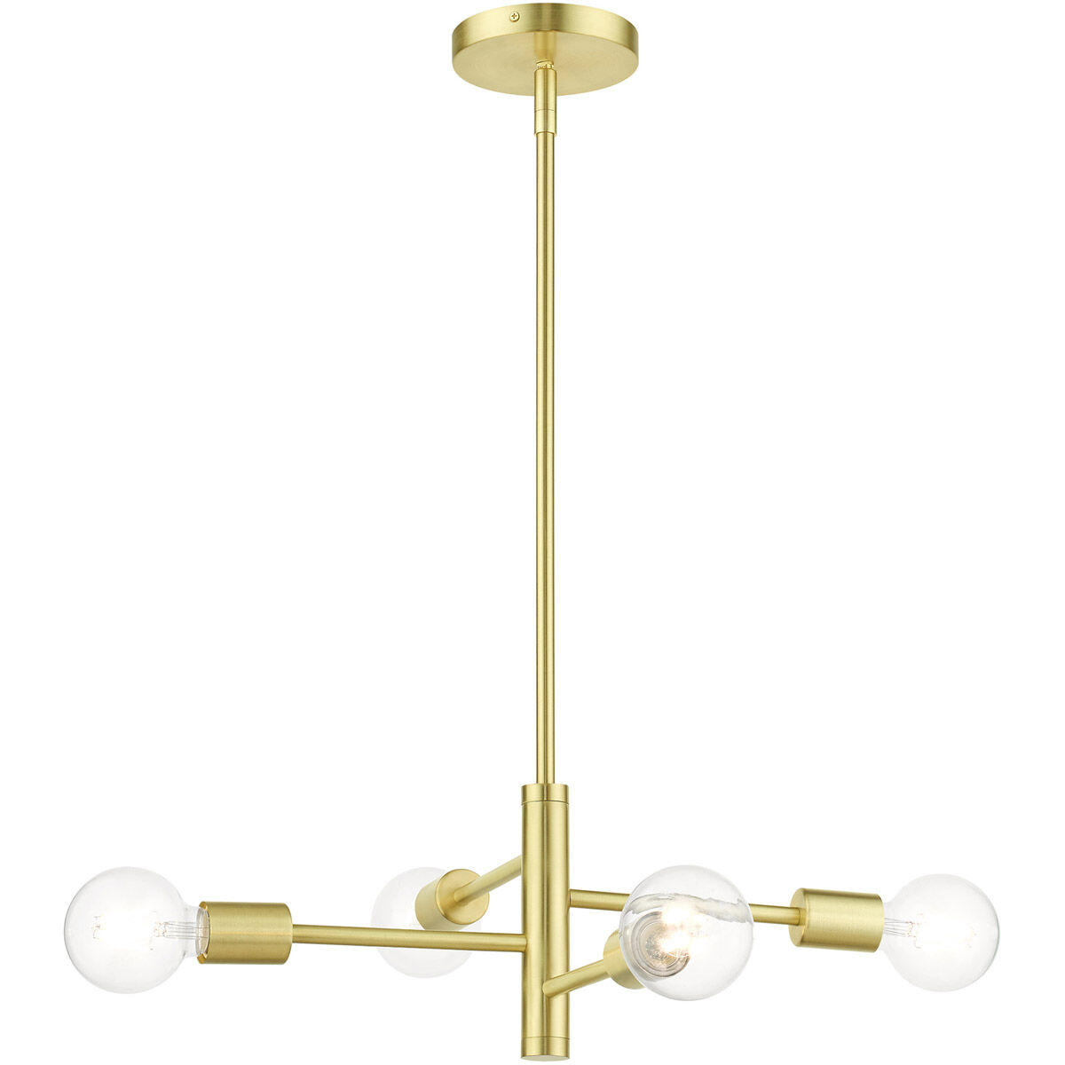 Bannister 4 Light 18 inch Satin Brass Chandelier Ceiling Light