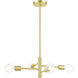 Bannister 4 Light 18 inch Satin Brass Chandelier Ceiling Light