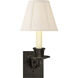 Swing Arm Sconce 7 inch 40.00 watt Bronze Swing Arm Sconce Wall Light in Linen 1