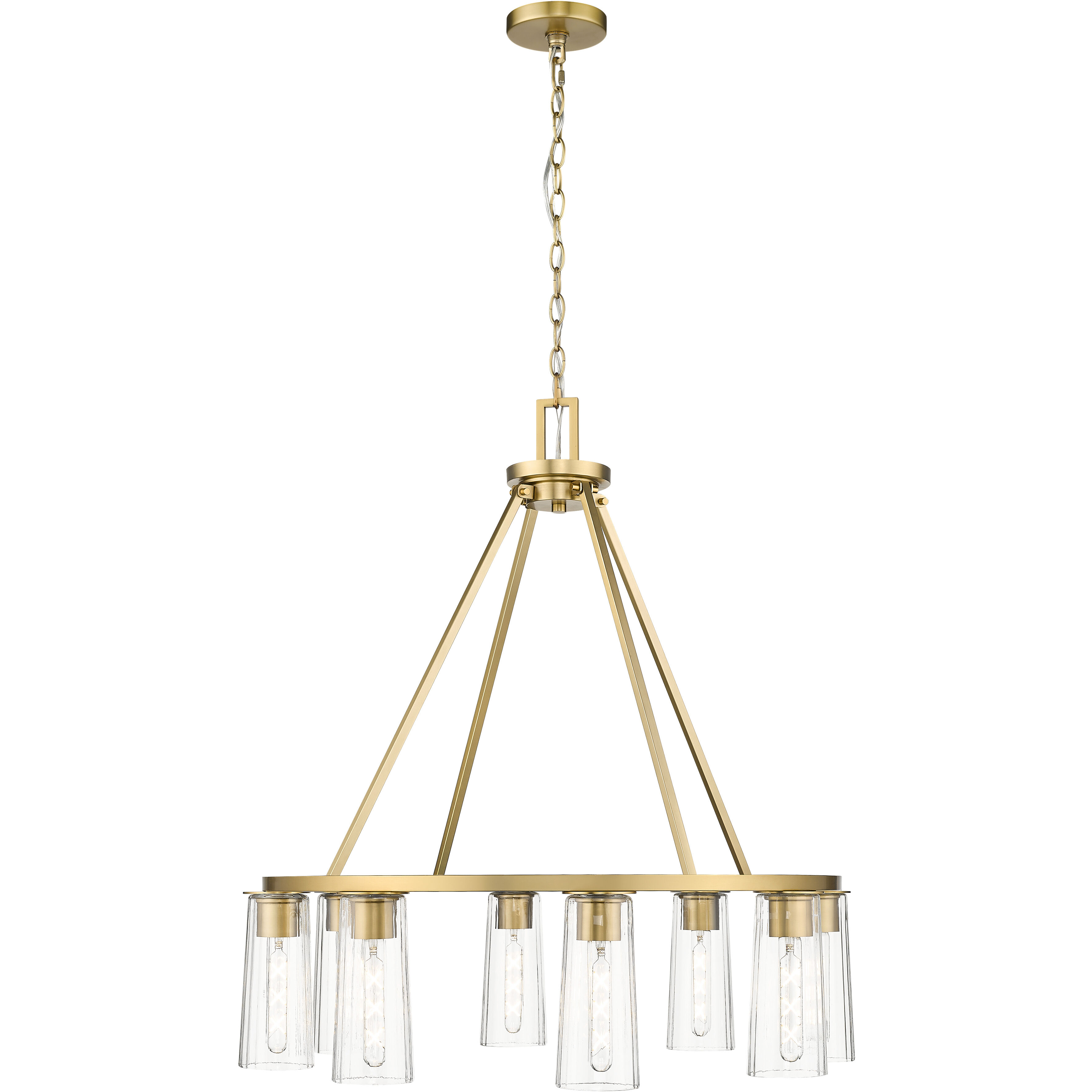 Titus 8 Light 33 inch Modern Gold Chandelier Ceiling Light