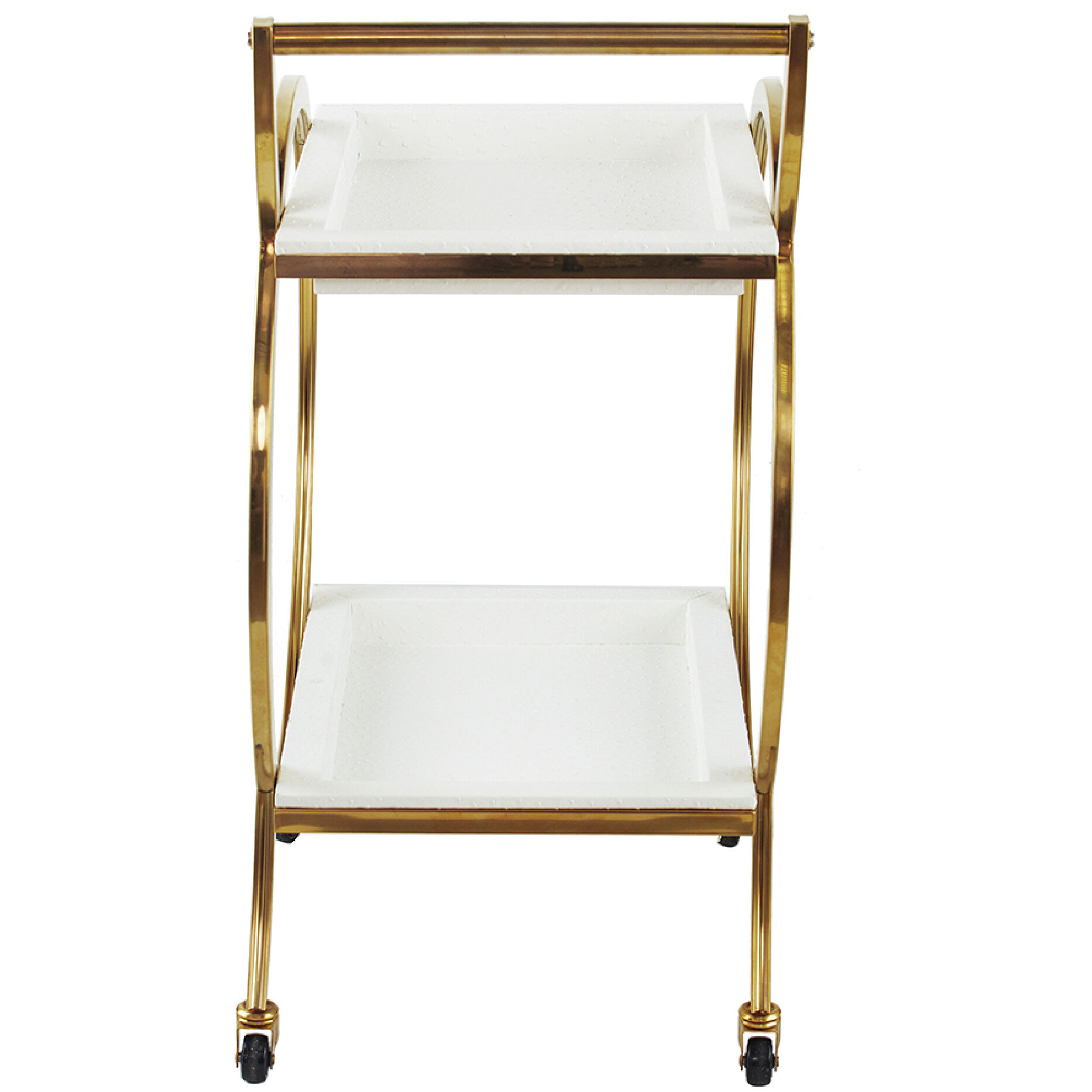 Luxe White/Gold Bar Cart