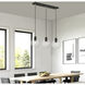 Downtown 3 Light 30 inch Black with Brushed Nickel Accents Linear Chandelier Ceiling Light, Sphere