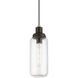 Oakhurst 1 Light 5 inch Bronze with Antique Brass Accent Mini Pendant Ceiling Light