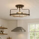 Harper 3 Light 18 inch Oil Rubbed Bronze Indoor Semi-Flush Mount Ceiling Light in Clear Seedy