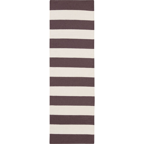 Frontier 96 X 30 inch Eggplant, Ivory Rug