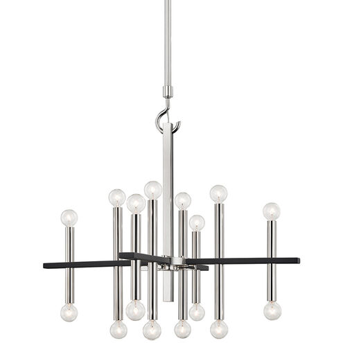 Colette 16 Light 29 inch Polished Nickel / Black Chandelier Ceiling Light in Polished Nickel and Black