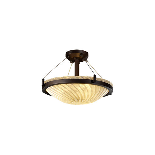 Veneto Luce LED 18 inch Dark Bronze Semi-Flush Ceiling Light in 3000 Lm LED, White Frosted (Veneto Luce)