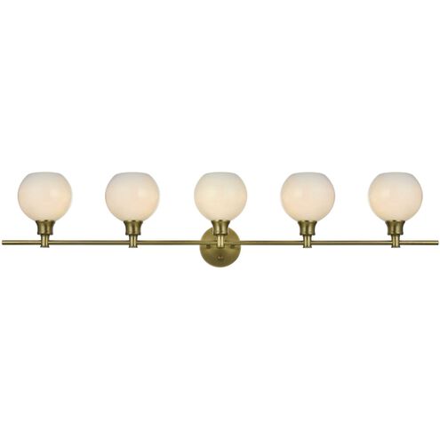 Collier 5 Light 47 inch Satin Gold Bath Sconce Wall Light