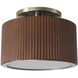 Tambo LED 10 inch Dark Walnut and Weathered Brass Semi-Flush Mount Ceiling Light