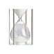 MC-Modern Chic White and Clear and Polished Silver Hourglass