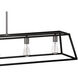 Fulton 5 Light 50 inch Aged Zinc with Antique Nickel Indoor Linear Chandelier Ceiling Light