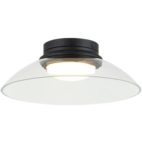 Luna LED 11.88 inch Matte Black Flush Mount Ceiling Light in Matte Black and Clear