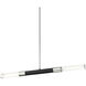 Tubo 2 Light 35 inch Matte Black and Chrome Pendant Ceiling Light