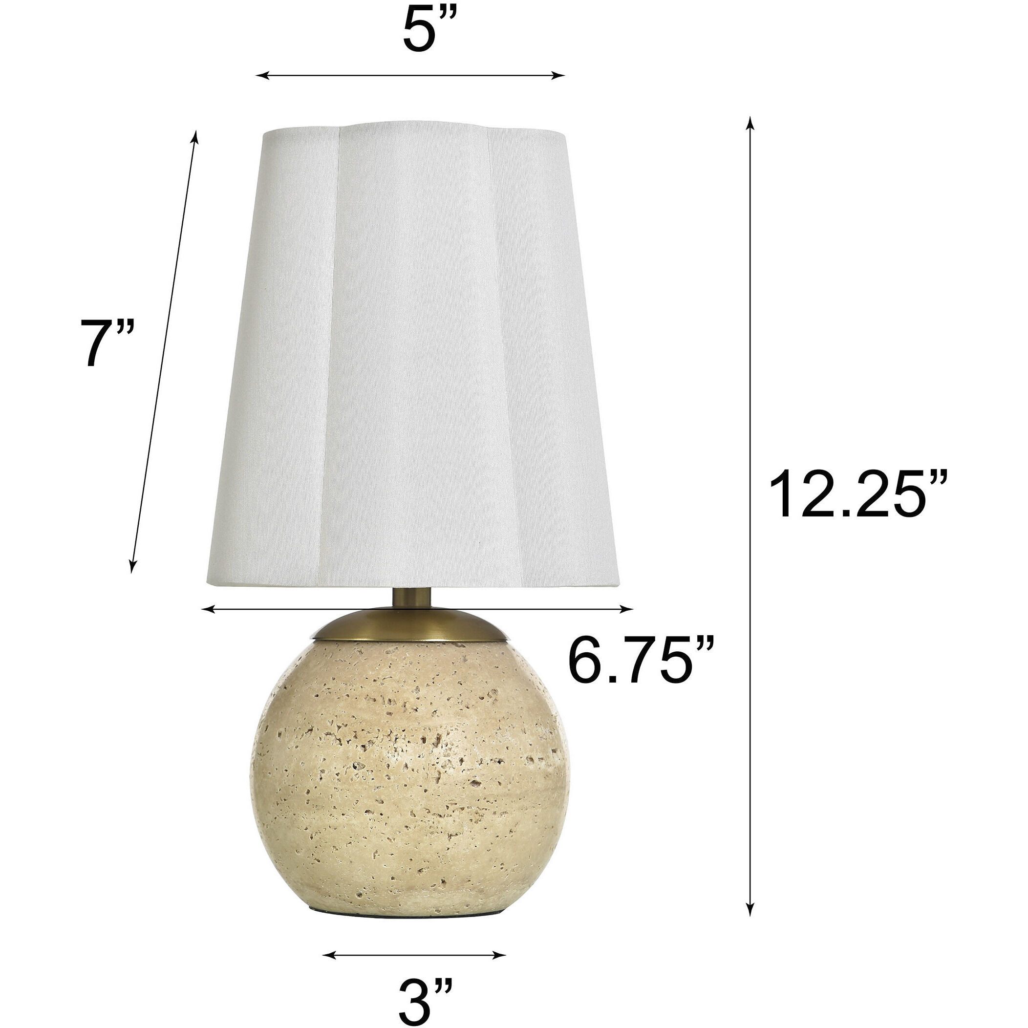 Rosalind 12 inch 40 watt Polished Brass and Natural Beige Table Lamp Portable Light