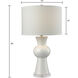 White Ceramic 28 inch 150 watt Gloss White with Clear Table Lamp Portable Light