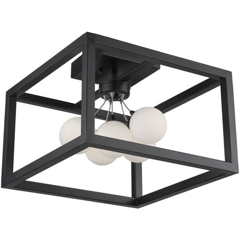 Massey LED 14.5 inch Matte Black Cage Flush Mount Ceiling Light