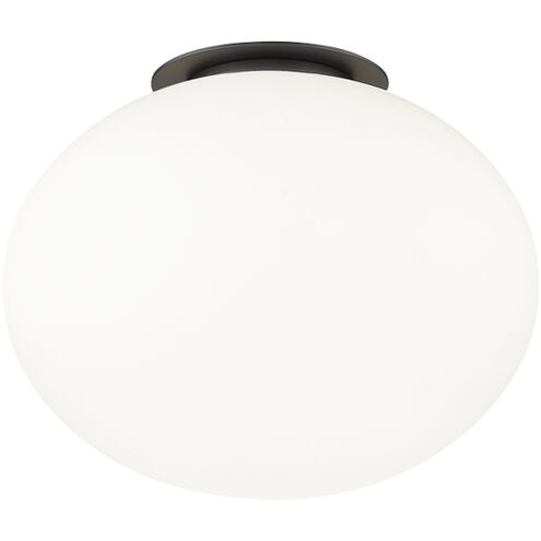 Mayu 1 Light 10 inch Black Wall Sconce/Ceiling Mount Wall Light in Black and Opal Glass