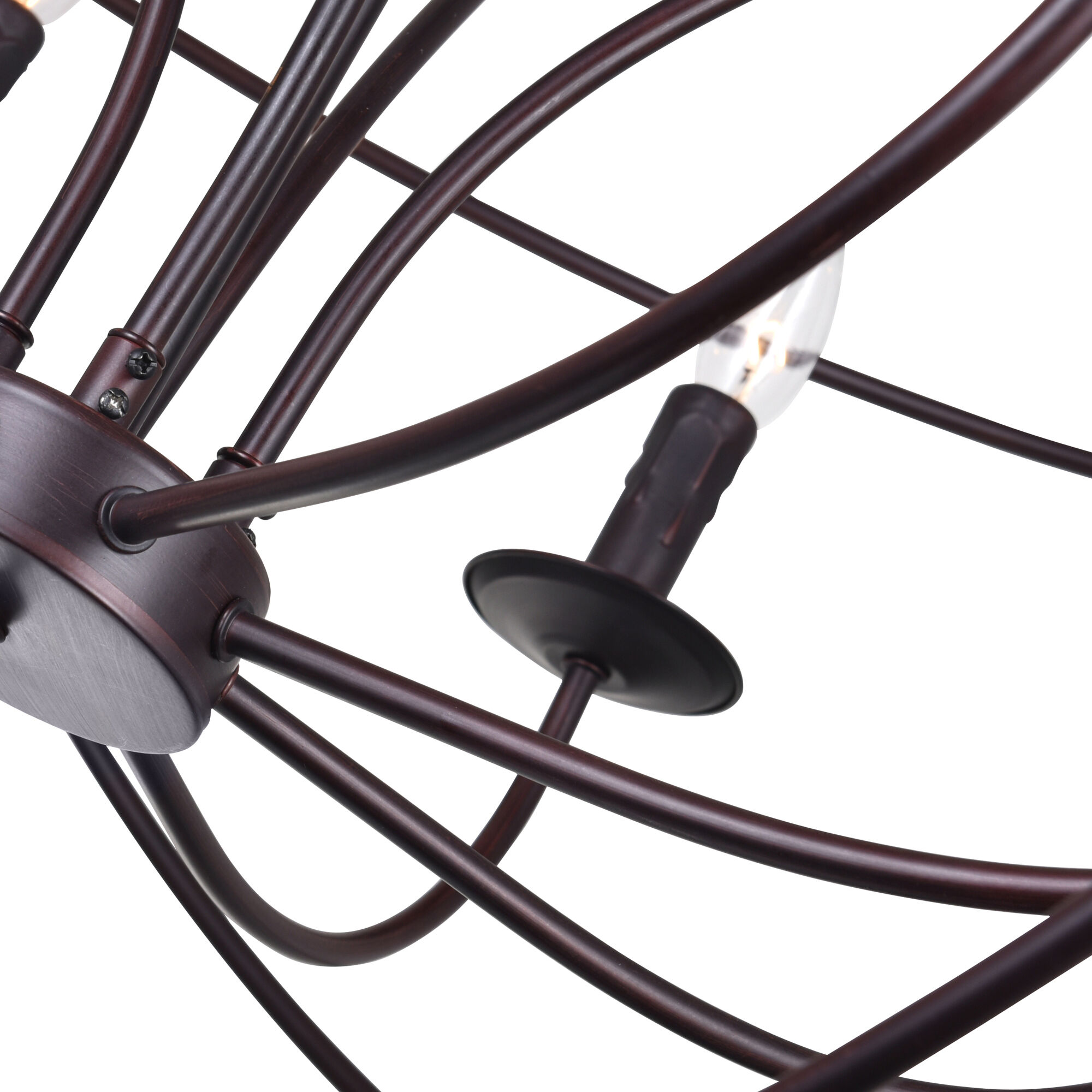 Arza 6 Light 18 inch Brown Up Chandelier Ceiling Light