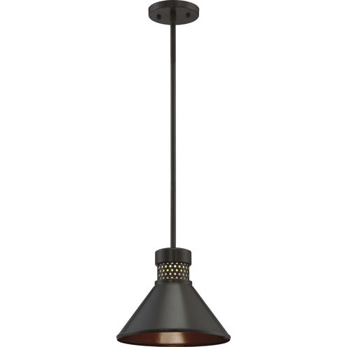 Doral LED 10 inch Dark Bronze and Copper Accent Pendant Ceiling Light
