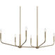 Madden 6 Light 17.75 inch Champagne Bronze Chandelier Linear Ceiling Light, Double