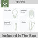 Techne 52 inch Matte White with Light Oak/Fresh White Blades Ceiling Fan