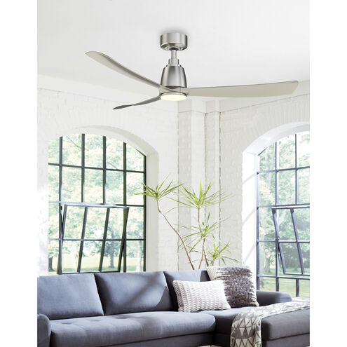 Kute 52 52 inch Brushed Nickel Indoor/Outdoor Ceiling Fan