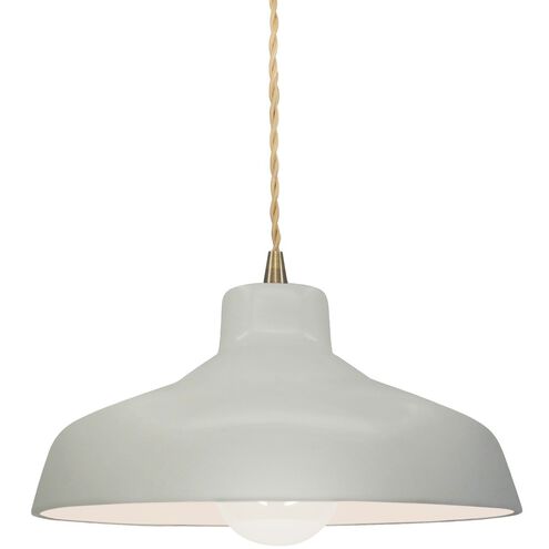 Radiance LED 11.5 inch Matte White and Antique Brass Pendant Ceiling Light
