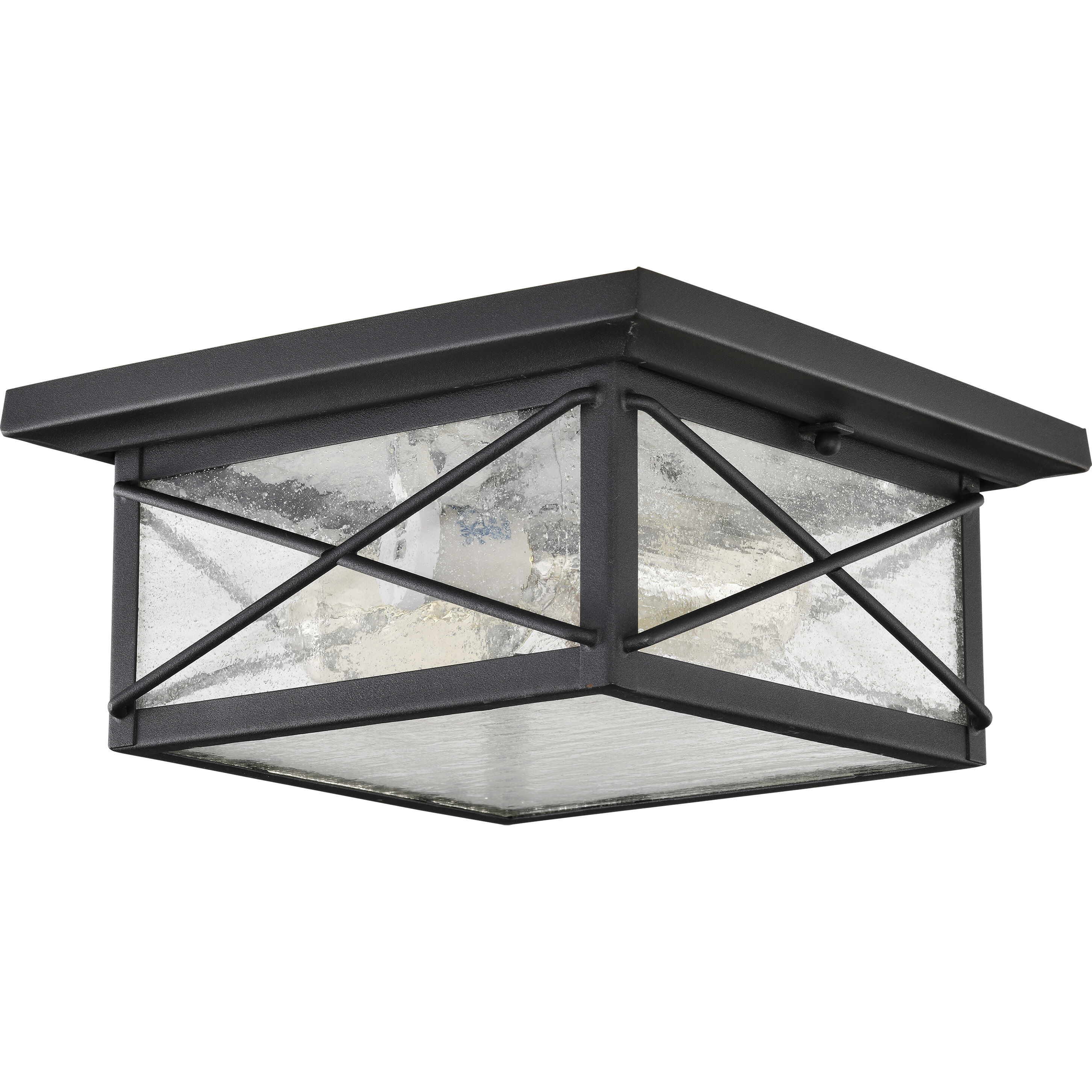 Wingate 2 Light 11 inch Textured Black Outdoor Flush Mount