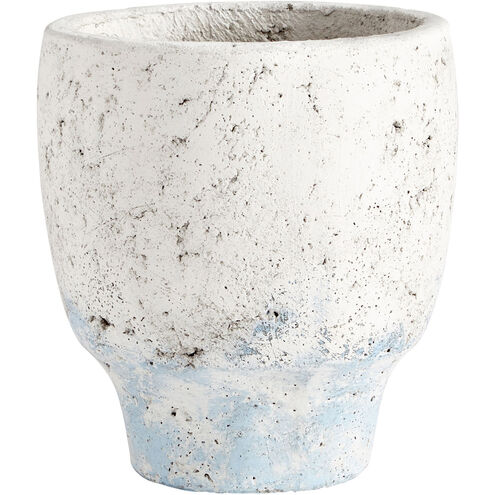 Venice Antique White Blue Accents Planter, Small