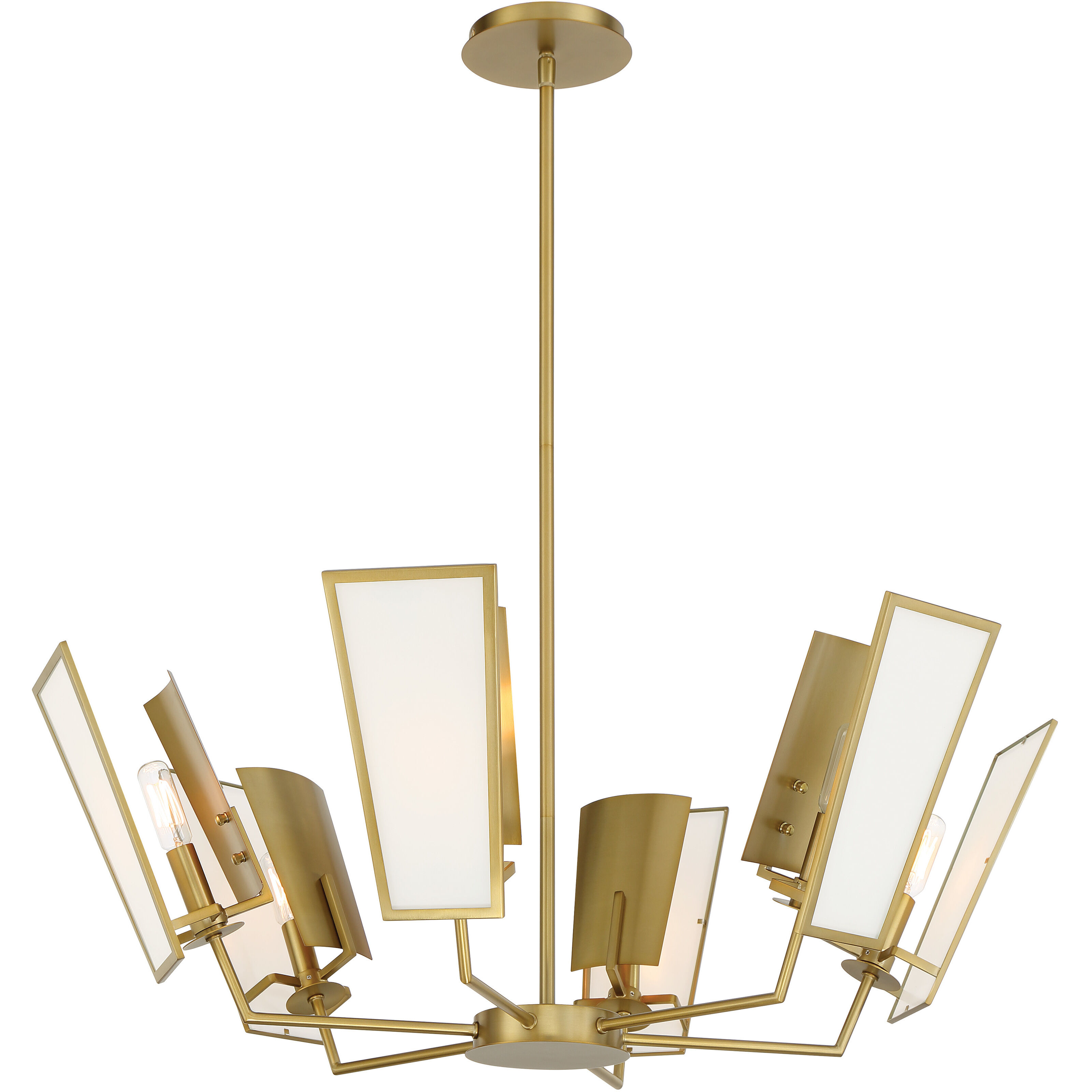 Ricochet 6 Light 32 inch Soft Brass Chandelier Ceiling Light