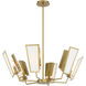 Ricochet 6 Light 32 inch Soft Brass Chandelier Ceiling Light