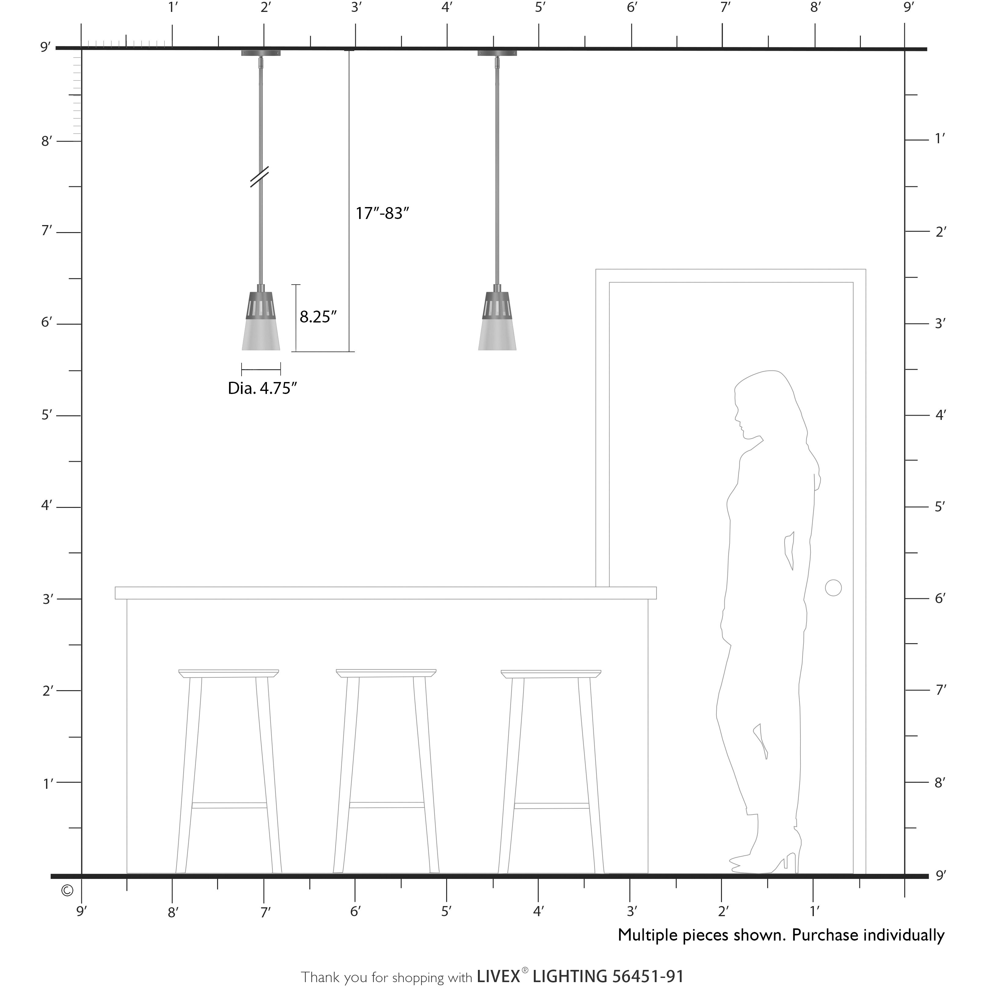 Bennington 1 Light 5.13 inch Brushed Nickel Mini Pendant Ceiling Light