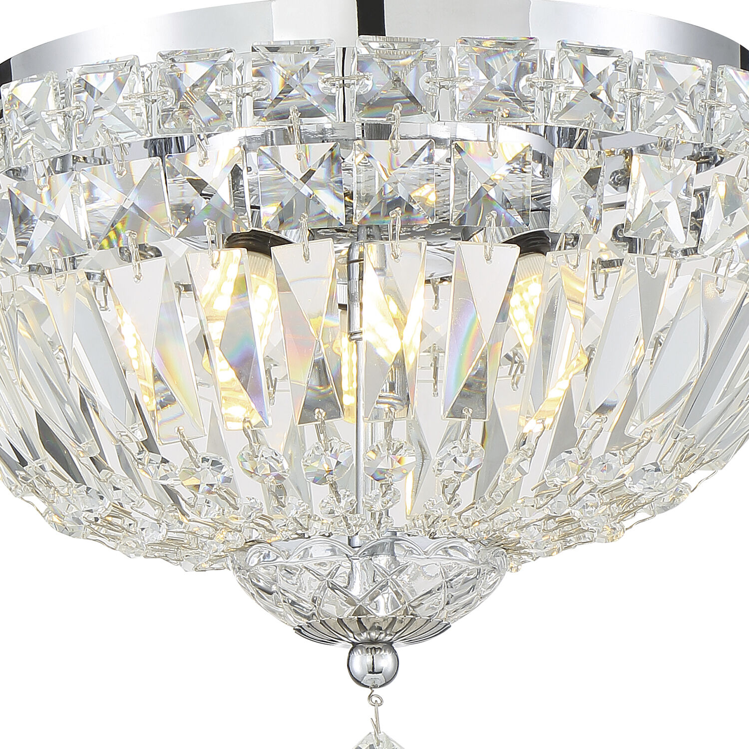 Roslyn 4 Light 12 inch Polished Chrome Flush Ceiling Light
