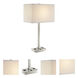 Quinn 28.5 inch 100 watt Brushed Nickel Table Lamp Portable Light