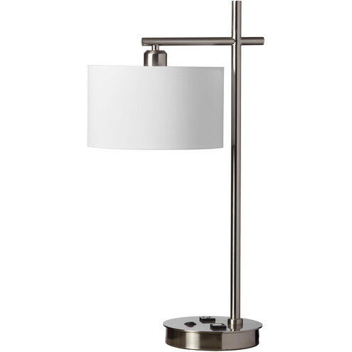 Modern 26.5 inch 100.00 watt Satin Chrome Task Table Lamp Portable Light