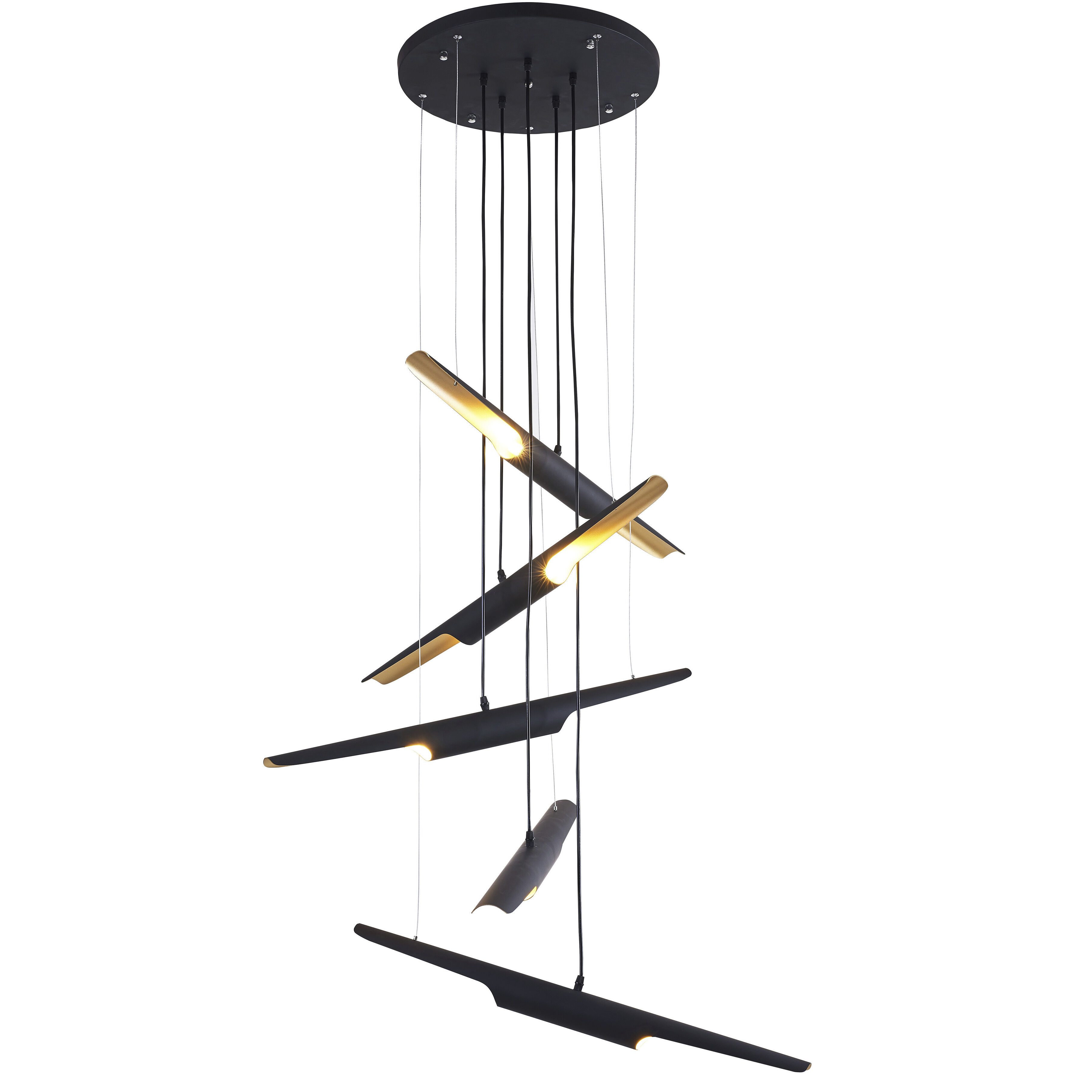 Canada 10 Light 34 inch Matte Black Chandelier Ceiling Light