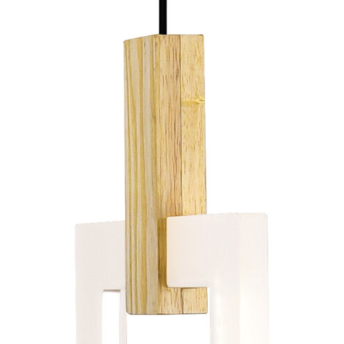 Anello LED 24 inch White Oak Multi Point Pendant Ceiling Light