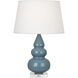 Small Triple Gourd 24 inch 150.00 watt Steel Blue Accent Lamp Portable Light in Lucite