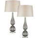 Mariani 34 inch 150.00 watt Silver Mercury with Clear Table Lamp Portable Light, Set of 2