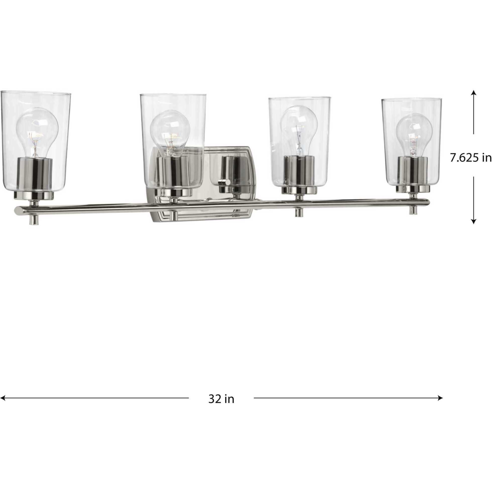 Adley 4 Light 32 inch Polished Nickel Bath Vanity Wall Light
