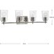 Adley 4 Light 32 inch Polished Nickel Bath Vanity Wall Light