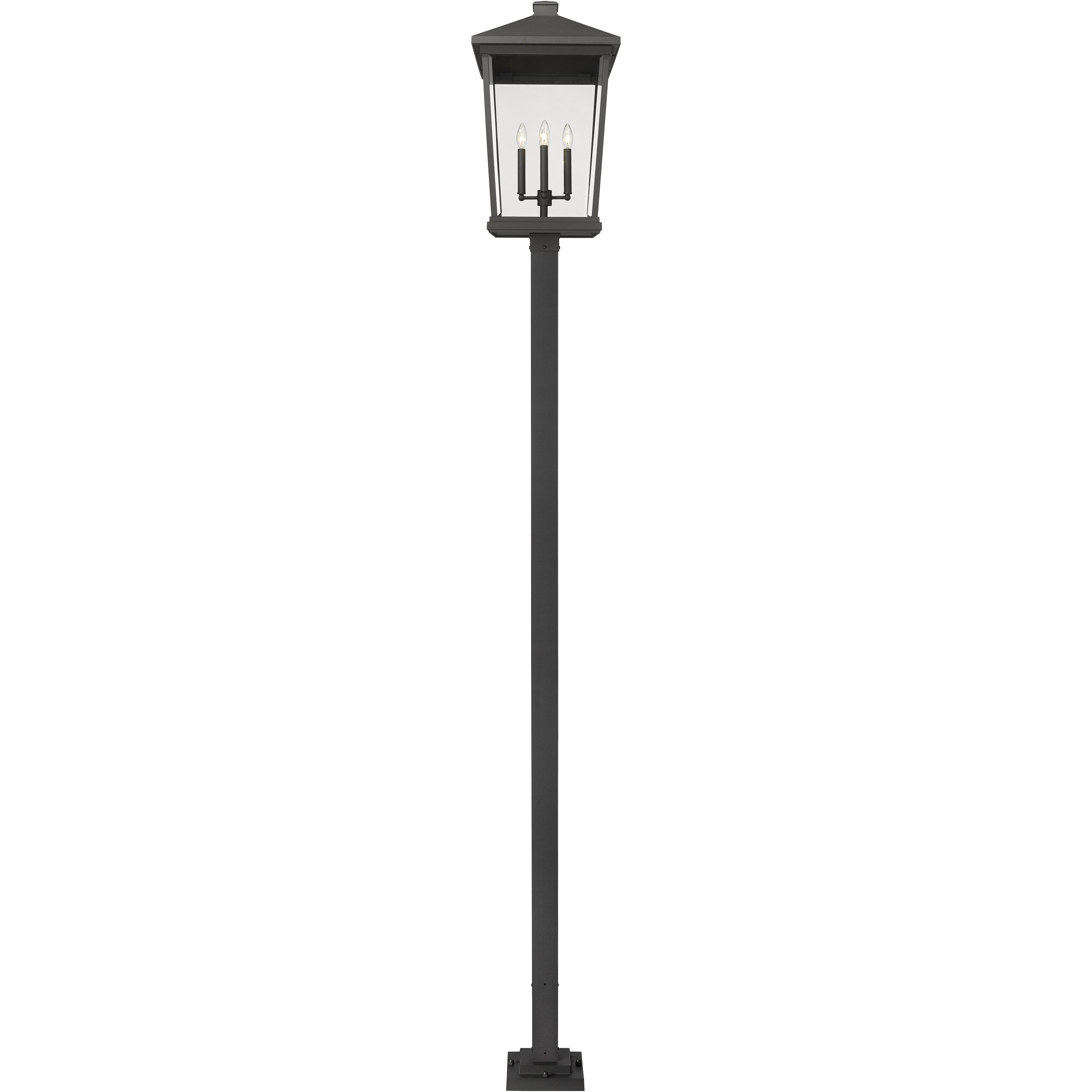 Beacon 4 Light 124.5 inch Black Outdoor Post Mounted Fixture