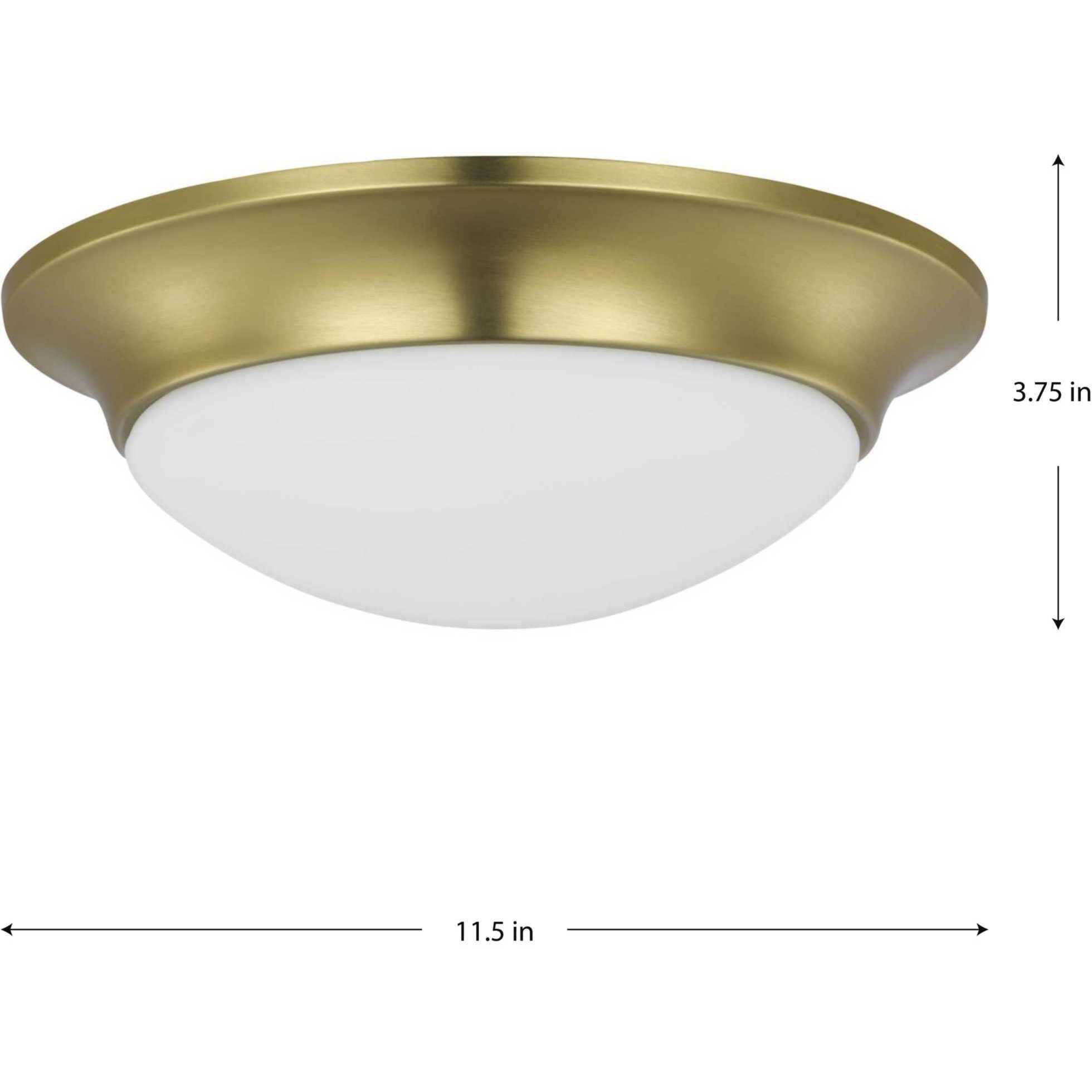 Etched Glass Close-to-Ceiling 1 Light 11.5 inch Satin Brass Flush Mount Ceiling Light